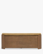 Banc en tissu moderne avec design arrondi et matériaux de qualité pour chambre et entrée