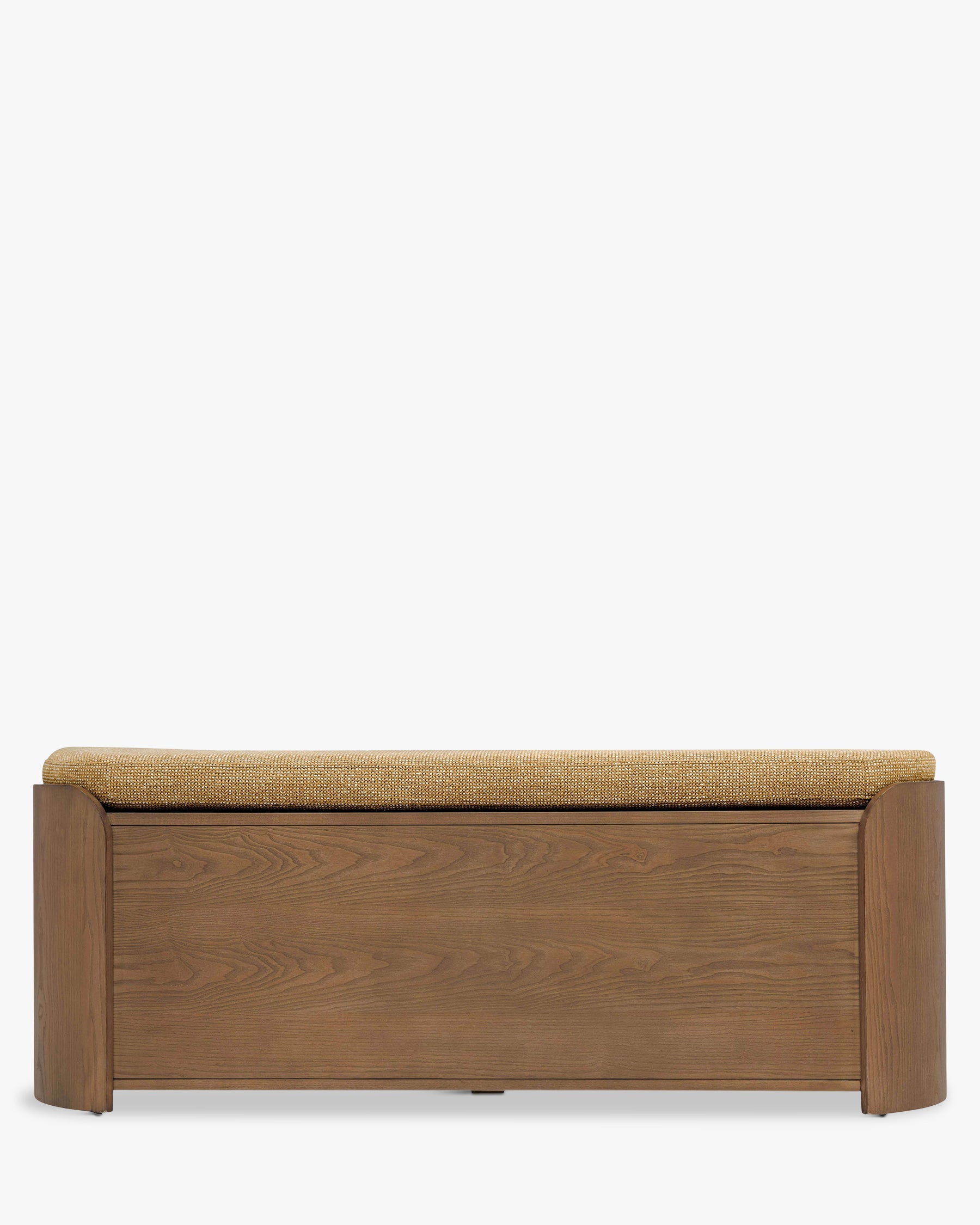 Banc en tissu moderne avec design arrondi et matériaux de qualité pour chambre et entrée