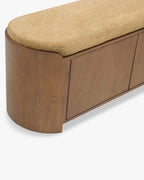Banc en tissu moderne avec design arrondi et matériaux de qualité pour chambre et entrée
