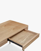 Bureau en bois discret avec tiroir et rangement de surface dissimulé pour bureau à domicile