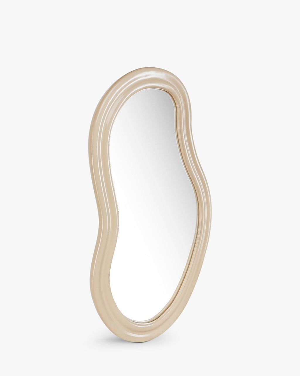 Miroir sur pied en bois naturel peint au look intemporel et à l'installation facile pour chambre et salon