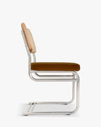 Chaise de salle à manger en tissu vintage avec style intemporel et dossier raffiné, pour salon, chambre et salle à manger