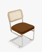Chaise de salle à manger en tissu vintage avec style intemporel et dossier raffiné, pour salon, chambre et salle à manger