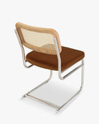Chaise de salle à manger en tissu vintage avec style intemporel et dossier raffiné, pour salon, chambre et salle à manger