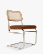Chaise de salle à manger en tissu vintage avec style intemporel et dossier raffiné, pour salon, chambre et salle à manger