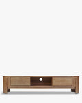 Meuble TV Minimaliste en Bois Noble avec Courbes Naturelles & Design Fonctionnel Salon