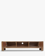 Meuble TV Minimaliste en Bois Noble avec Courbes Naturelles & Design Fonctionnel Salon