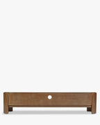 Meuble TV Minimaliste en Bois Noble avec Courbes Naturelles & Design Fonctionnel Salon