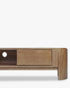 Meuble TV Minimaliste en Bois Noble avec Courbes Naturelles & Design Fonctionnel Salon