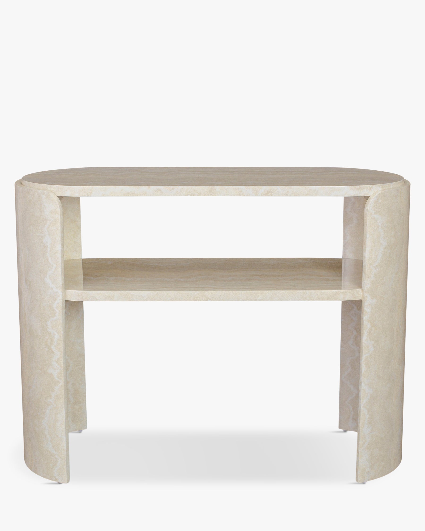 Console minimaliste en bois avec plateau large et pieds incurvés Salon et chambre