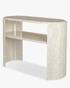 Console minimaliste en bois avec plateau large et pieds incurvés Salon et chambre