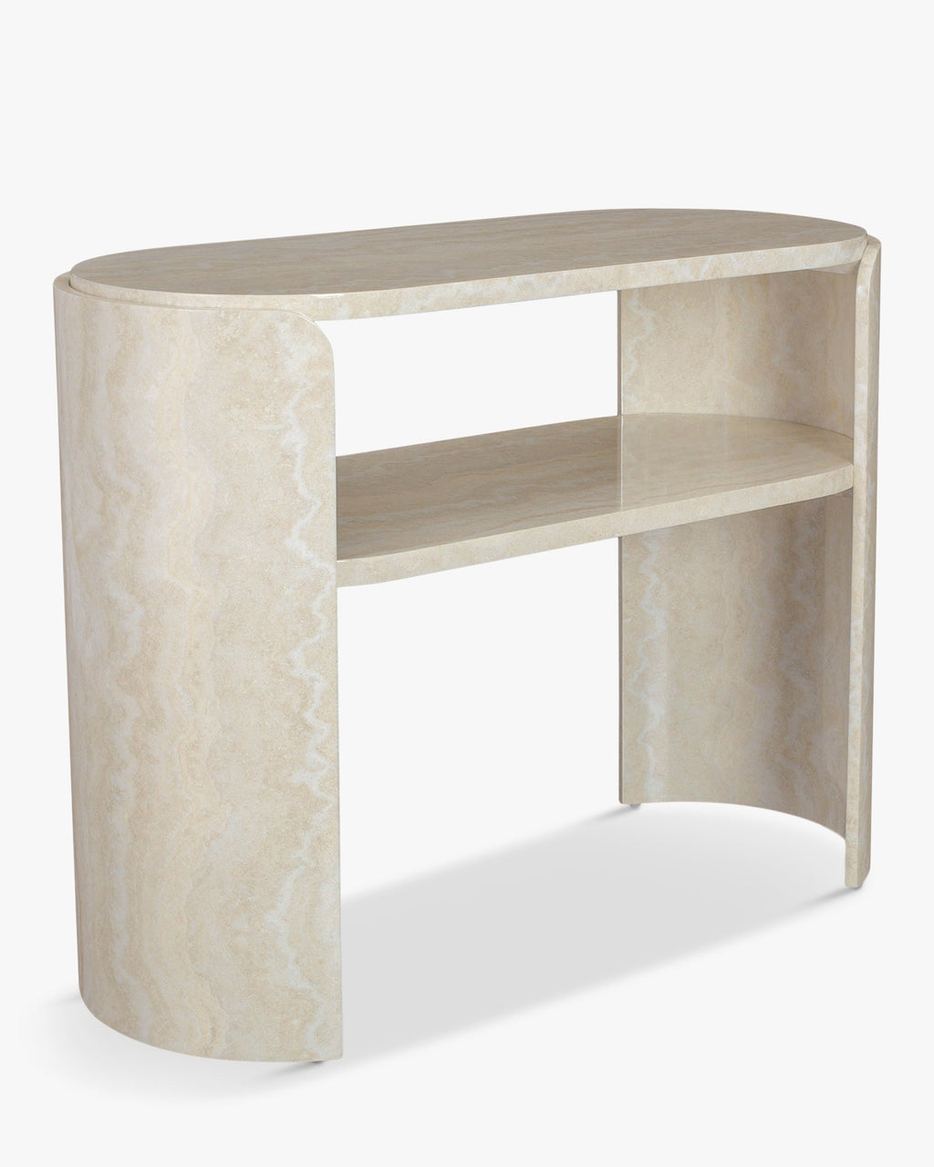 Console minimaliste en bois avec plateau large et pieds incurvés Salon et chambre