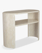 Console minimaliste en bois avec plateau large et pieds incurvés Salon et chambre