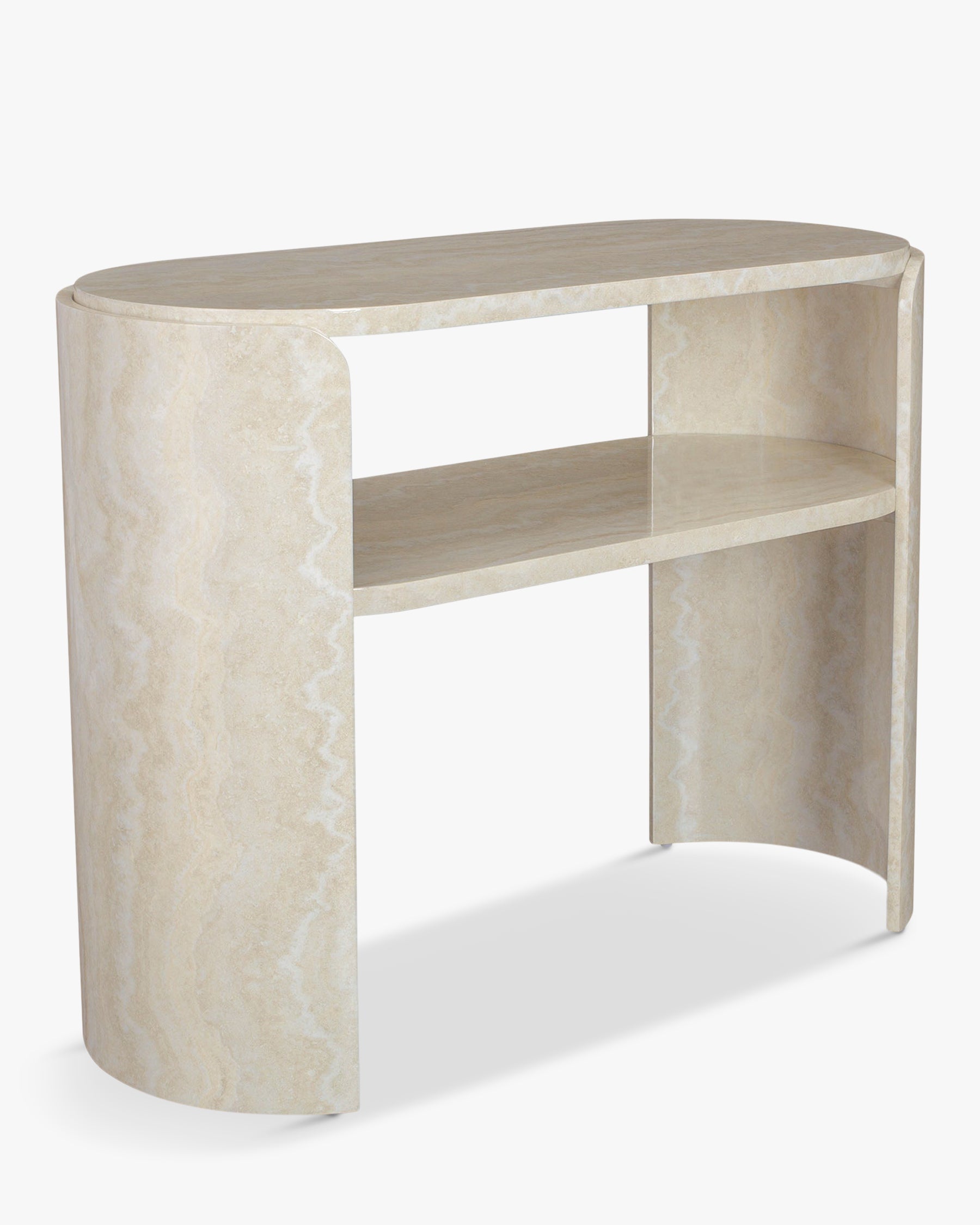 Console minimaliste en bois avec plateau large et pieds incurvés Salon et chambre