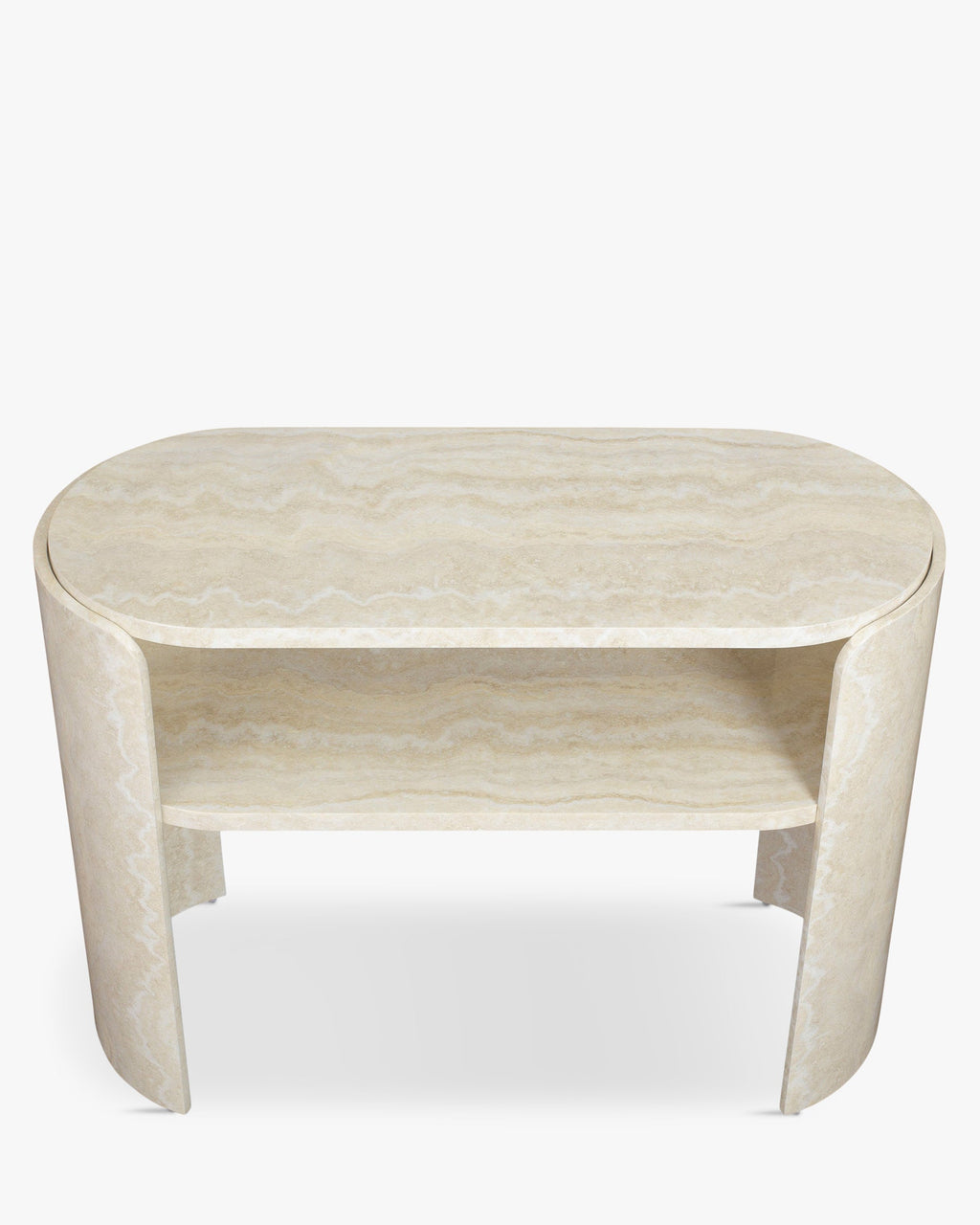 Console minimaliste en bois avec plateau large et pieds incurvés Salon et chambre