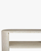 Console minimaliste en bois avec plateau large et pieds incurvés Salon et chambre