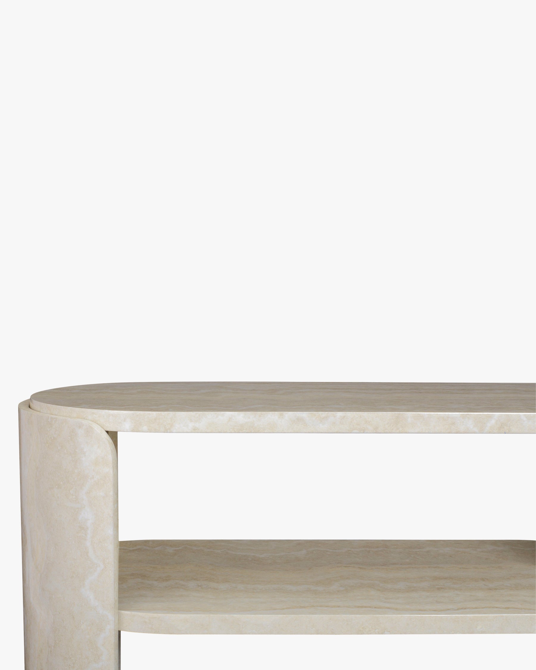 Console minimaliste en bois avec plateau large et pieds incurvés Salon et chambre