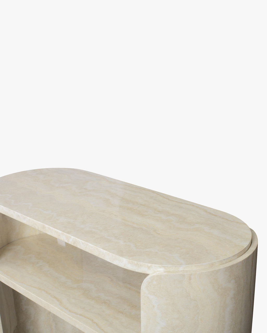 Console minimaliste en bois avec plateau large et pieds incurvés Salon et chambre