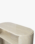 Console minimaliste en bois avec plateau large et pieds incurvés Salon et chambre