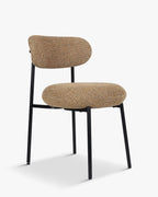 Chaise de salle à manger rétro en tweed/bouclé avec 3 couleurs et design polyvalent pour salon et salle à manger