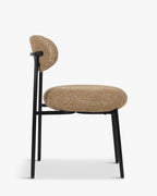 Chaise de salle à manger rétro en tweed/bouclé avec 3 couleurs et design polyvalent pour salon et salle à manger