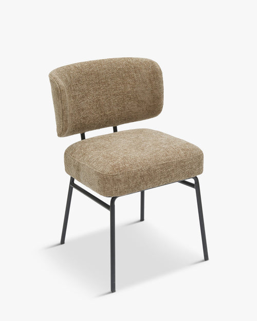 Chaise en Tissu Élégante avec Assise Généreuse et Dossier Enveloppant Salle à Manger et Salon