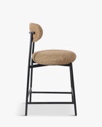 Tabouret de bar Rétro Tweed/Boucle avec dossier enveloppant & format compact Cuisine & Salon