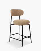 Tabouret de bar Rétro Tweed/Boucle avec dossier enveloppant & format compact Cuisine & Salon