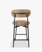 Tabouret de bar Rétro Tweed/Boucle avec dossier enveloppant & format compact Cuisine & Salon