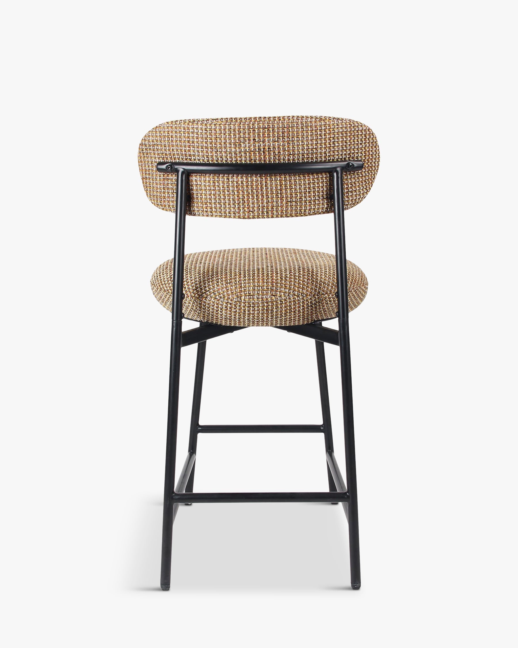 Tabouret de bar Rétro Tweed/Boucle avec dossier enveloppant & format compact Cuisine & Salon