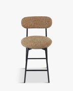 Tabouret de bar Rétro Tweed/Boucle avec dossier enveloppant & format compact Cuisine & Salon