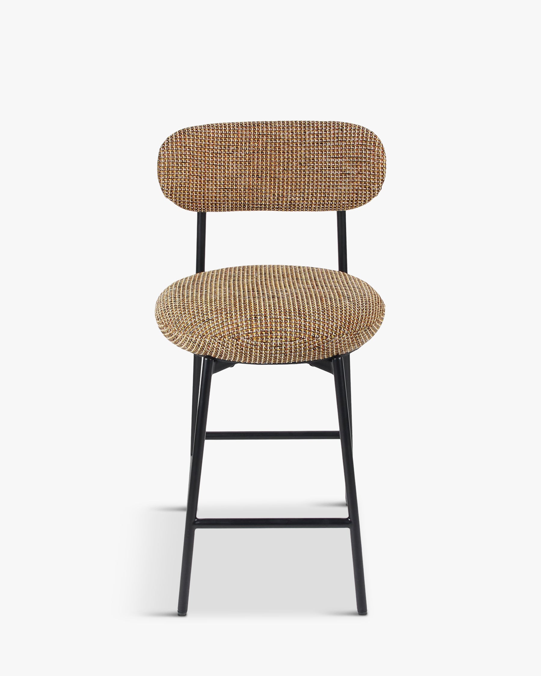 Tabouret de bar Rétro Tweed/Boucle avec dossier enveloppant & format compact Cuisine & Salon