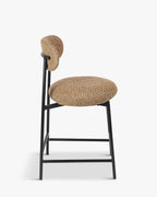 Tabouret de bar Rétro Tweed/Boucle avec dossier enveloppant & format compact Cuisine & Salon