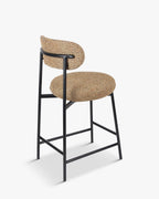 Tabouret de bar Rétro Tweed/Boucle avec dossier enveloppant & format compact Cuisine & Salon