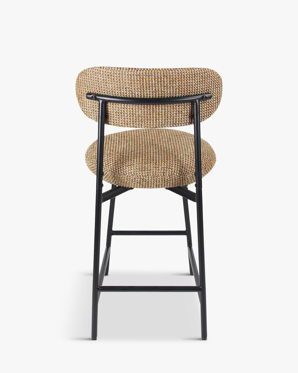 Tabouret de bar Rétro Tweed/Boucle avec dossier enveloppant & format compact Cuisine & Salon
