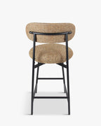 Tabouret de bar Rétro Tweed/Boucle avec dossier enveloppant & format compact Cuisine & Salon