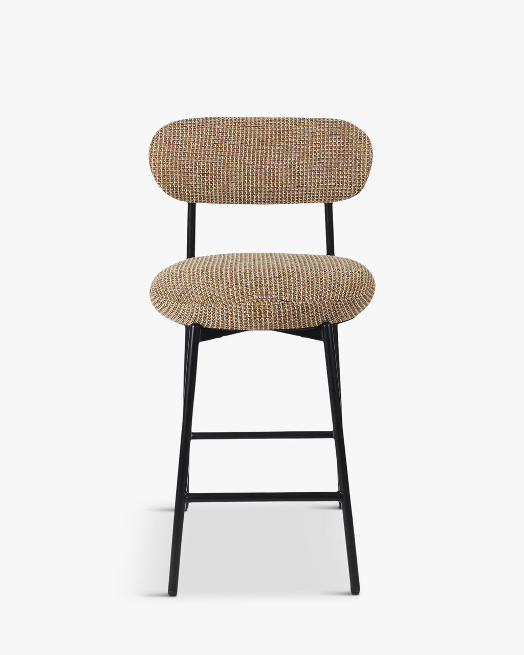 Tabouret de bar Rétro Tweed/Boucle avec dossier enveloppant & format compact Cuisine & Salon
