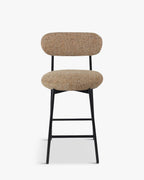 Tabouret de bar Rétro Tweed/Boucle avec dossier enveloppant & format compact Cuisine & Salon