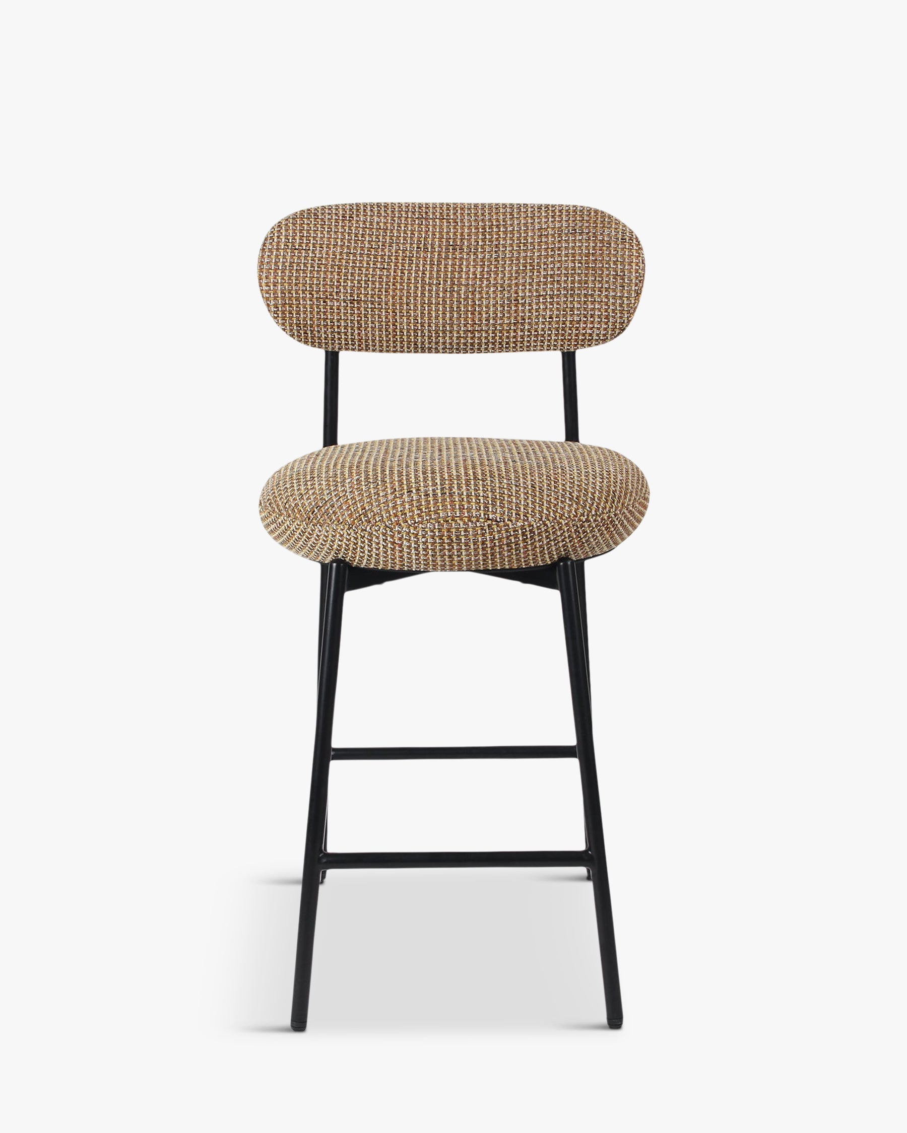 Tabouret de bar Rétro Tweed/Boucle avec dossier enveloppant & format compact Cuisine & Salon
