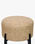 Tabouret moderne en bouclette et métal avec assise moelleuse et 3 coloris pour bar et cuisine