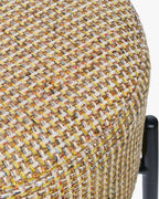 Tabouret moderne en bouclette et métal avec assise moelleuse et 3 coloris pour bar et cuisine