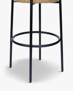 Tabouret moderne en bouclette et métal avec assise moelleuse et 3 coloris pour bar et cuisine