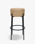 Tabouret moderne en bouclette et métal avec assise moelleuse et 3 coloris pour bar et cuisine