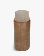 Console en bois minimaliste avec plateau large et pieds incurvés pour salon et chambre
