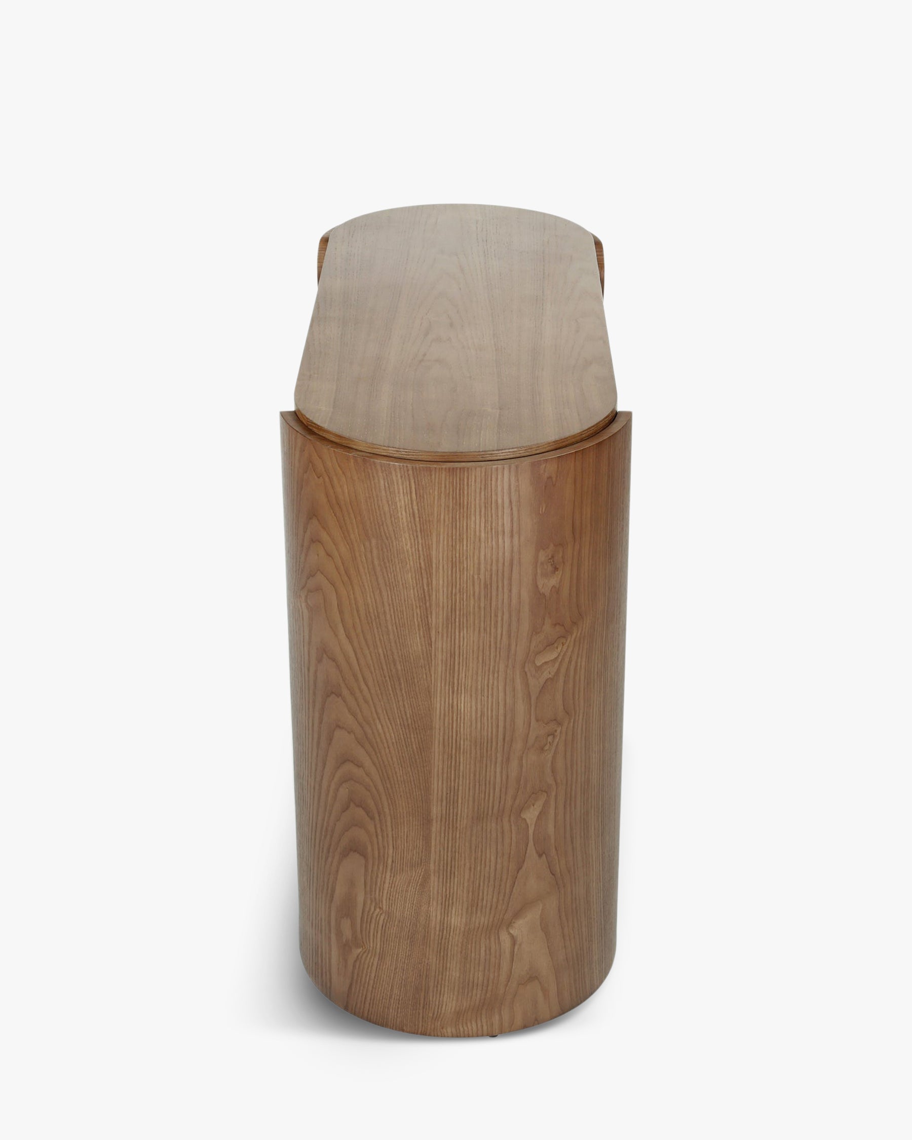 Console en bois minimaliste avec plateau large et pieds incurvés pour salon et chambre
