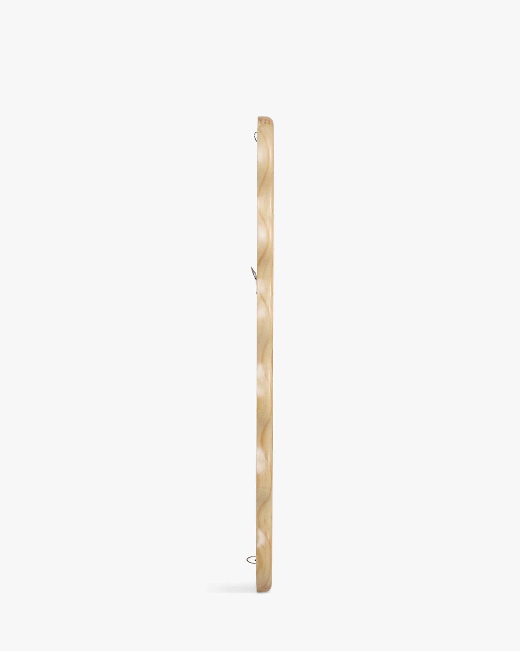 Miroir en pin massif naturel, forme organique et style polyvalent pour chambre, salon et entrée