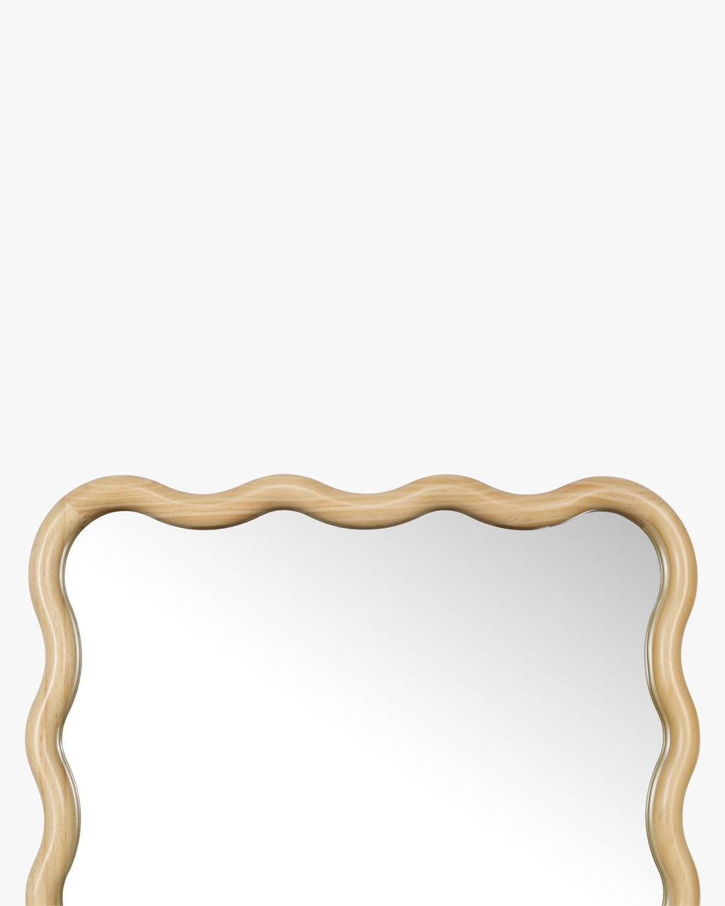 Miroir en pin massif naturel, forme organique et style polyvalent pour chambre, salon et entrée
