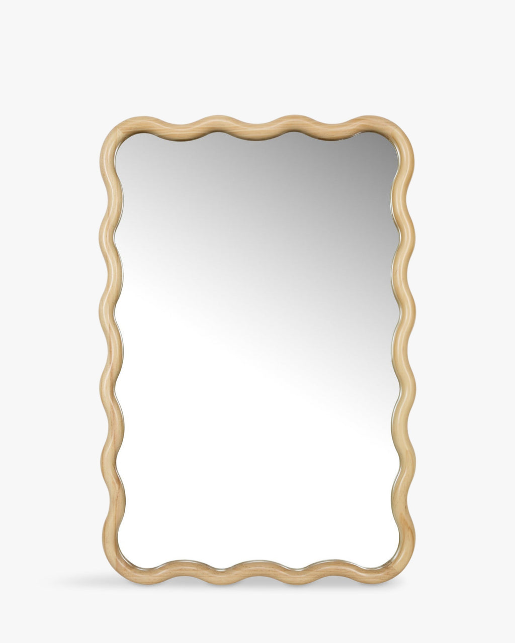 Miroir en pin massif naturel, forme organique et style polyvalent pour chambre, salon et entrée
