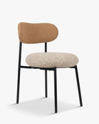 Chaise de salle à manger rétro en tweed/boucle avec 3 couleurs et un design polyvalent pour le salon et la salle à manger