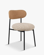 Chaise de salle à manger rétro en tweed/boucle avec 3 couleurs et un design polyvalent pour le salon et la salle à manger